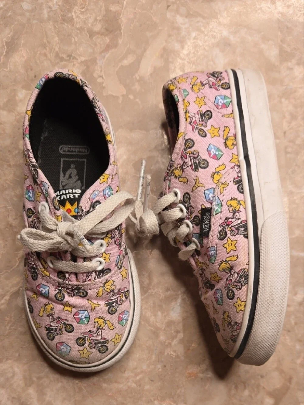 Nintendo Pink Kids Canvas Sneakers with Mario Kart Print